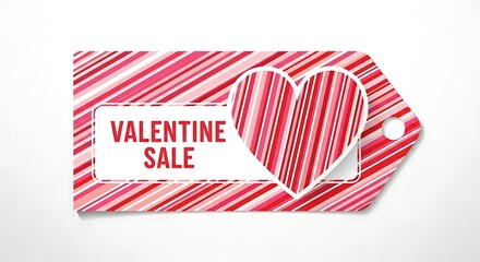 Fototapeta premium Valentine's sale tag with heart design on white background
