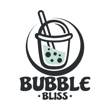 Modern bubble tea logo