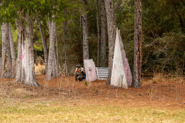 Paintball in the woods © Steve
