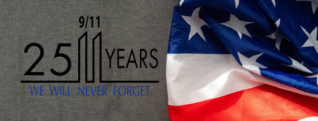 Patriot Day banner template. September 11 Memorial Day for the United States of America concept....