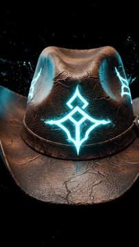 Mystical Glowing Symbol on a Cowboy Hat.