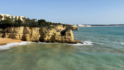 Portugal Algarve Coastline Ocean Cliffs