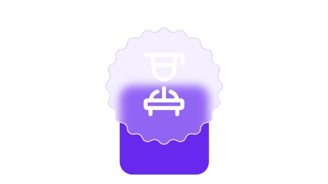 Modern abstract purple square logo with glowing cloud effect design