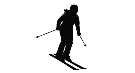 Fototapeta premium A skier in motion captured as a dramatic black silhouette