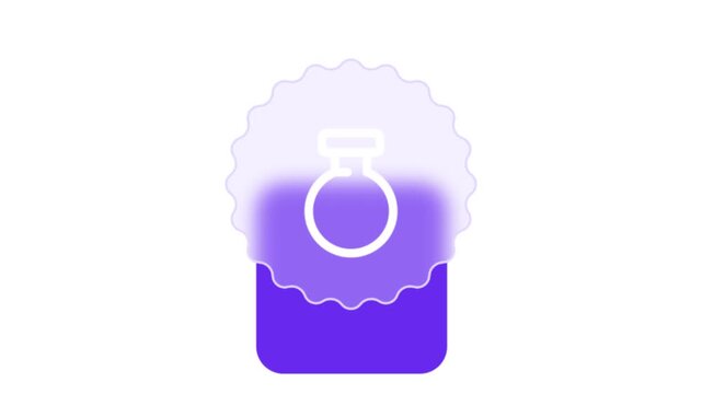 Modern stylized purple app icon with abstract cloud badge design isolated