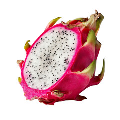 PNG of Close-up of a vibrant pink dragon fruit half