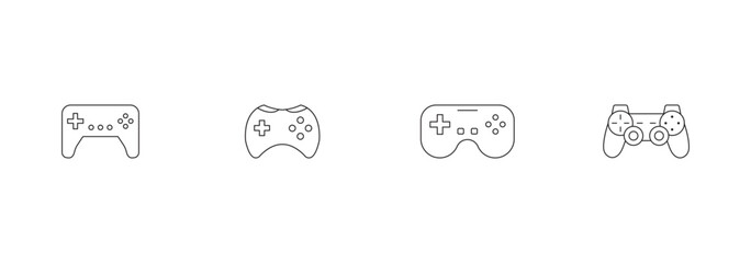 Gaming Controller Icon Vector Set. Game console Vector Icon in line style design. Symbol of Gamepad. Vector illustration. © Agastya 897