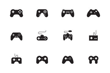Gaming controller icon set. Silhouette style. Game console. Joystick icon collections. Gamepad icon set. Video game controller, joystick, console icon. Vector Illustration. Vector Graphic. EPS 10 © Agastya 897