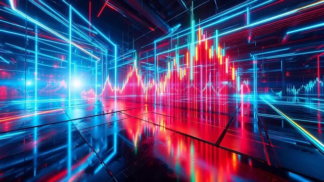 Futuristic digital data visualization