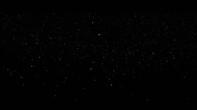 starry space particles floating on black background, cosmic dust stars minimal abstract motion, deep space particle field cinematic backdrop