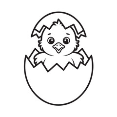 Obraz premium EASTER BOLD EASY COLORING PAGES, VECTORS, ILLUSTRATION, LINE ART, BLACK-WHITE, BOLORING BOOK, COLORING PAGES, 8.5X8.5 INCHES, PRINTABLE COLORING PAGES, BUNNY, EGG, CHICK, EASTER BACKGROUND