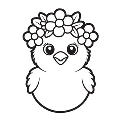 EASTER BOLD EASY COLORING PAGES, VECTORS, ILLUSTRATION, LINE ART, BLACK-WHITE, BOLORING BOOK, COLORING PAGES, 8.5X8.5 INCHES, PRINTABLE COLORING PAGES, BUNNY, EGG, CHICK, EASTER BACKGROUND