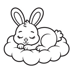 Obraz premium EASTER BOLD EASY COLORING PAGES, VECTORS, ILLUSTRATION, LINE ART, BLACK-WHITE, BOLORING BOOK, COLORING PAGES, 8.5X8.5 INCHES, PRINTABLE COLORING PAGES, BUNNY, EGG, CHICK, EASTER BACKGROUND