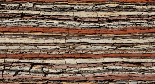 Natural Rock Strata Layers Geological Formation Abstract Texture Background.