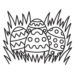 Obraz premium EASTER BOLD EASY COLORING PAGES, VECTORS, ILLUSTRATION, LINE ART, BLACK-WHITE, BOLORING BOOK, COLORING PAGES, 8.5X8.5 INCHES, PRINTABLE COLORING PAGES, BUNNY, EGG, CHICK, EASTER BACKGROUND