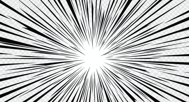 Black Speed Lines Effect on Transparent Background Keywords: speed lines, comic, manga