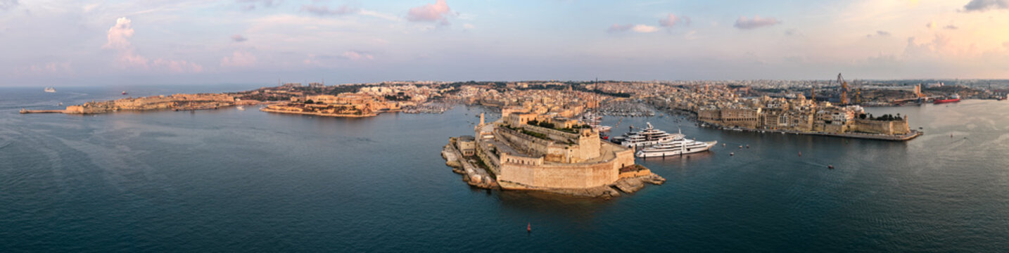 Fort St Angelo and Grand Harbour panorama - Birgu, Malta