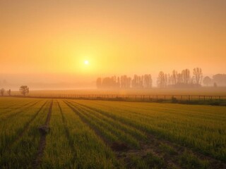 Obraz premium sunrise over the field