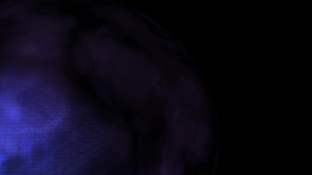 Dark blue metallic patterned surface with circular embossing and dramatic shadow gradient creating a moody abstract industrial background