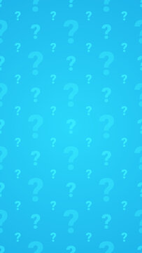 Simple Light Blue Question Mark Seamless Pattern Background with Center Glow and Copy Space
