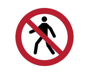 ISO 7010 P004 No thoroughfare sign. Prohibition sign pictogram vector design and illustration. 
