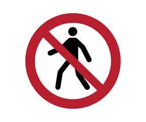 ISO 7010 P004 No thoroughfare sign. Prohibition sign pictogram illustration on transparent background. 