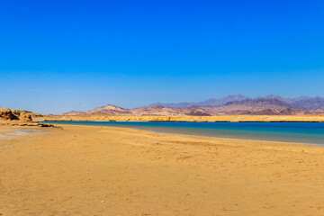 Beautiful lake in Ras Mohammed national park, Sinai peninsula in Egypt