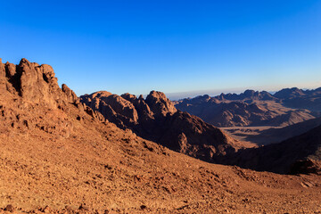 Fototapeta premium View of the rocky Sinai mountains and desert in Egypt