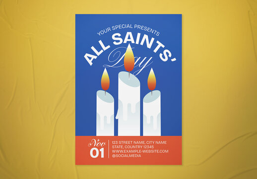 Red & Blue All Saints Day Flyer