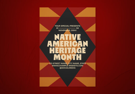 Red & Orange Native American Heritage Month Flyer