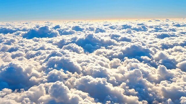 Aerial view of fluffy white clouds
