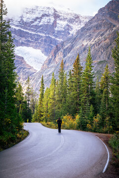 Mountain Road with woman