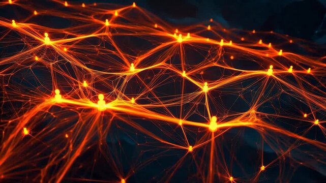 Abstract network of glowing connections