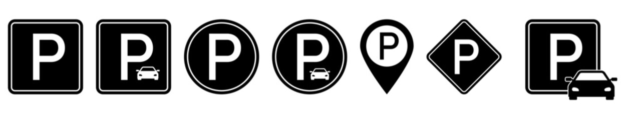 Fototapeta premium Set of parking icons