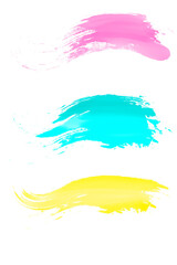 Brushstrokes of watercolor in various colors.