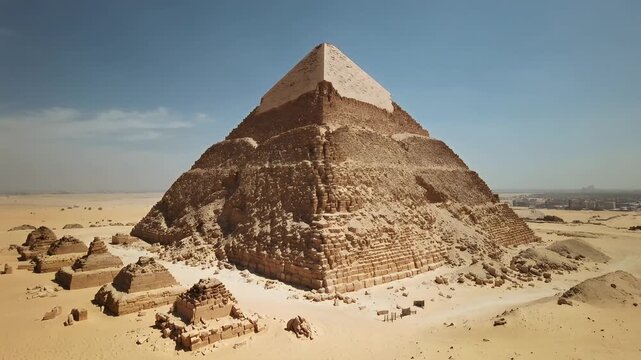 Explore the great pyramid of giza and surrounding land at noon in clear light for a unique travel experience