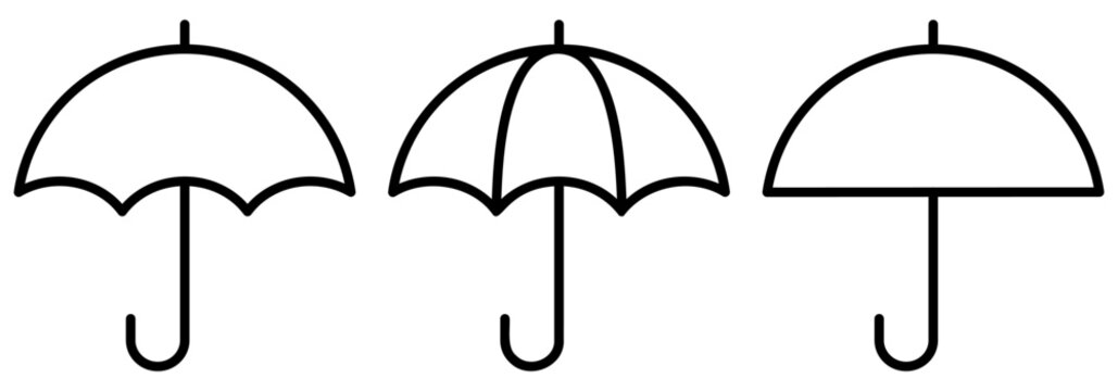 Umbrella line icon set