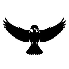Fototapeta premium Eagle flying silhouette vector icon 