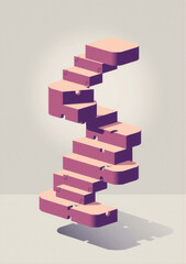 Puzzle Piece Floating Staircase Design