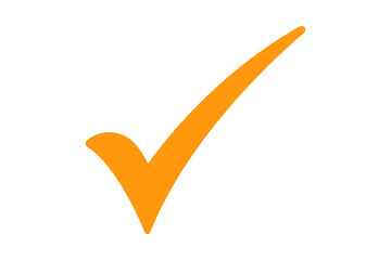 Isolated Flat Orange Check Icon PNG on Transparent Background © Richardson