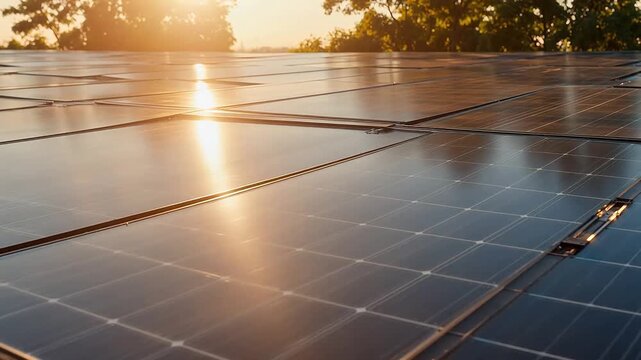 Solar panels in sunlight