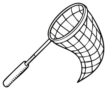 Cartoon drawing of an empty butterfly net