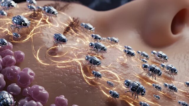 Microscopic Nanobots Navigating Human Skin Tissue Microcirculation For Targeted Medical Therapy And Disease Treatment