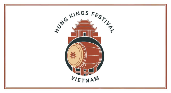 Hung Kings Festival Vietnam with drum and temple festival drum Asian architecture