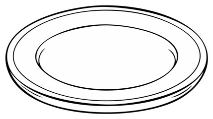 Illustration of Round Food Plate Tableware for Meal Consumption in Kitchen or Dining Area