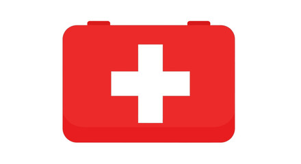 Obraz premium Red First Aid Kit with White Cross.