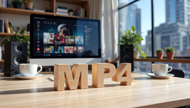 MP4 video format for media encoding and file conversion, supporting streaming distribution, playback compatibility and content delivery for social media, advertising and online courses