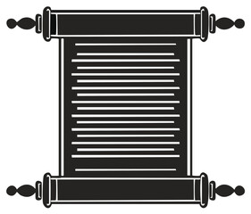 Fototapeta premium Ancient Scroll Silhouette Illustration