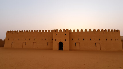Fototapeta premium Al Dhafra Fort, sits in proximity to the historical site of Hosn Al Sirra in Abu Dhabi, UAE