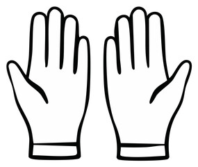 Obraz premium Clean Medical Gloves Symbol Isolated on White Background for Healthcare and Safety